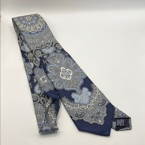 Elegant Blue Paisley Men's Tie